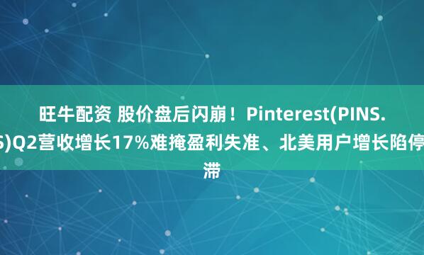 旺牛配资 股价盘后闪崩！Pinterest(PINS.US)Q2营收增长17%难掩盈利失准、北美用户增长陷停滞